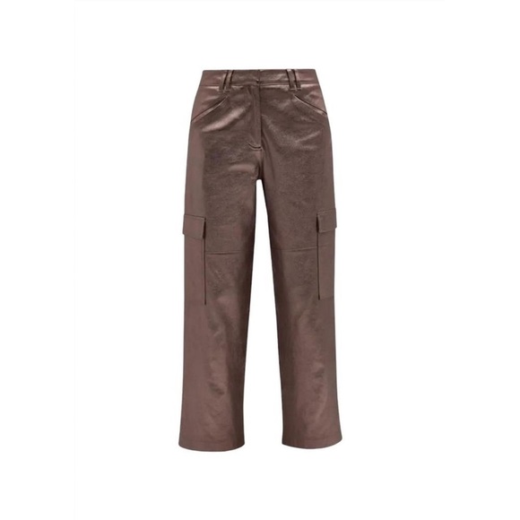 Kobi Halperin Diana Cropped Straight-leg Pants in Metallic Cargo - Picture 4 of 9